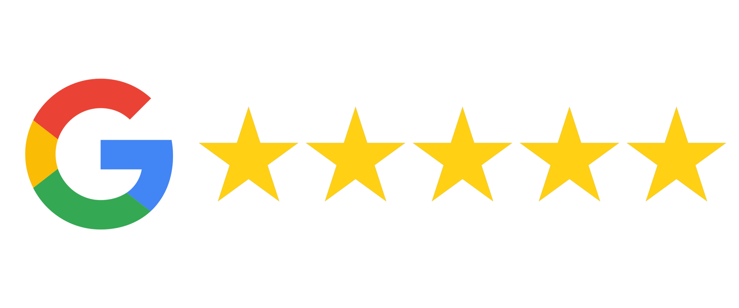 Google Reviews with five-star rating